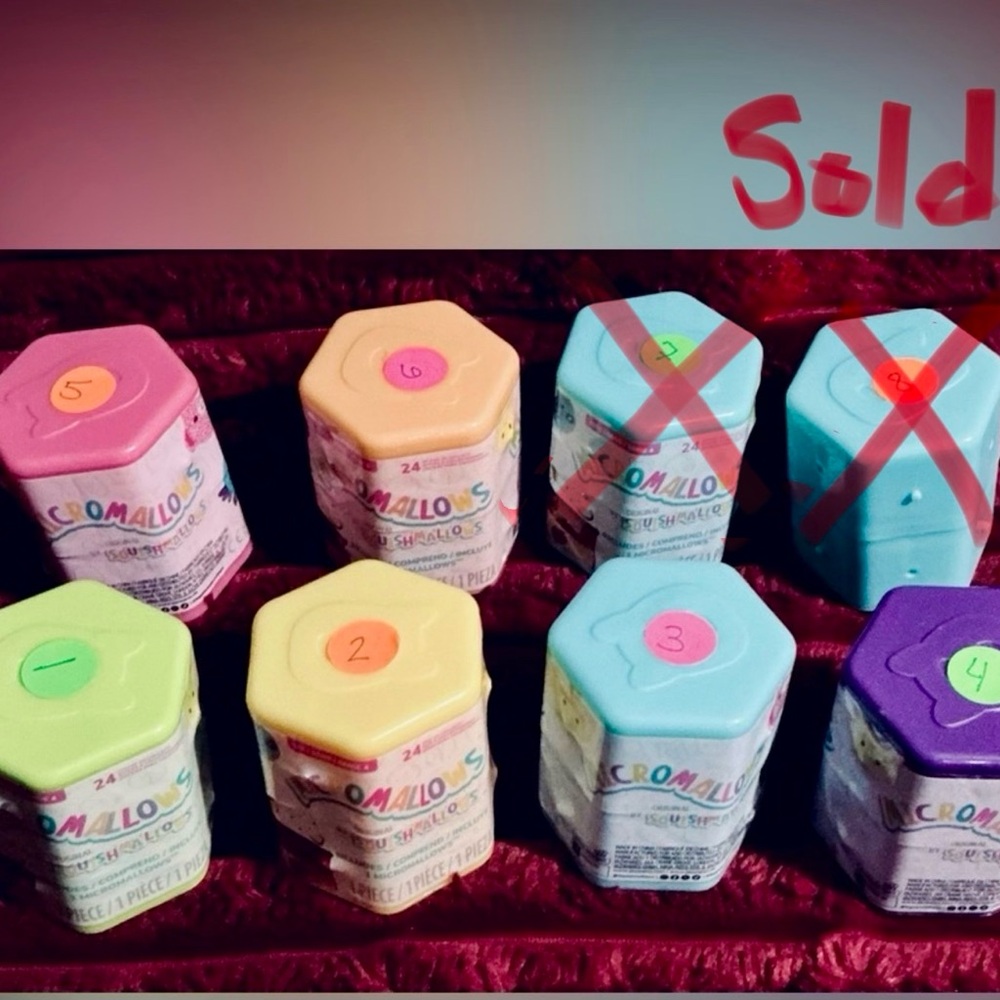 6 Colorful Squishmallow Mini Stackables